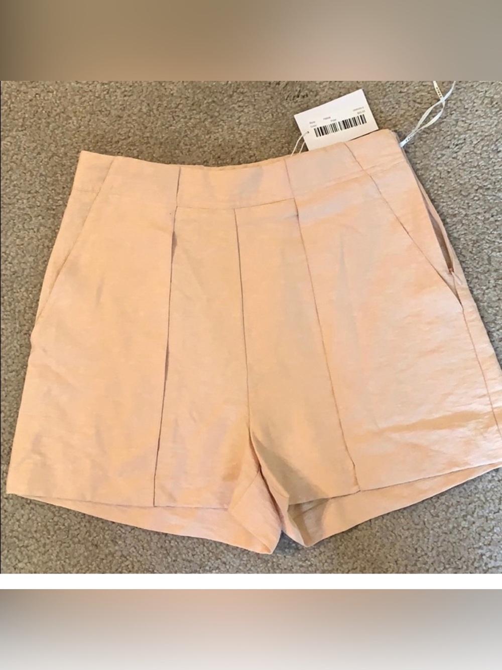 FRNCH high waisted peach shorts